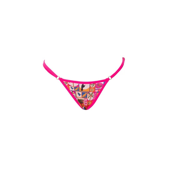 MINI TANGA REGULABLE ESTAMPADO DE TUCAN Y PALMERAS